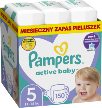 ROSS-2092300_main-1-1.png PAMPERS Active Baby pieluchy 11 16kg rozmiar 5 150 szt