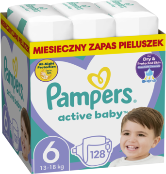 ROSS-2092301_main-1-2.png PAMPERS Active Baby pieluchy 13 18kg rozmiar 6 128 szt