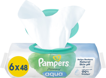ROSS-2102475_main-1-1.png PAMPERS Harmonie Aqua chusteczki nawilzane 6x48 szt