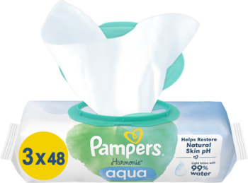ROSS-317308_main-1-2.png PAMPERS Harmonie Aqua chusteczki nawilzane 3 x 48 szt