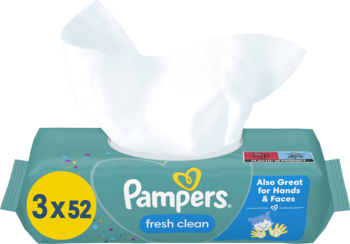 ROSS-317311_main-1-2.png PAMPERS Fresh Clean chusteczki nawilzane dla dzieci 3 x 52 szt