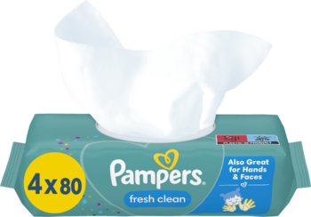 PAMPERS Fresh Clean chusteczki nawilzane dla dzieci 4 x 80 szt